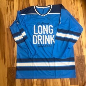 Blue Long Drink Hockey Jersey SIGNED BY TUUKKA RASK